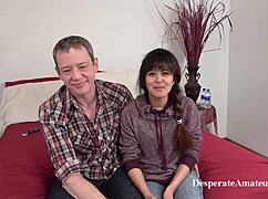 tiny asian tessa needs cash so bad in casting 😩 desperate for that big cock 💦