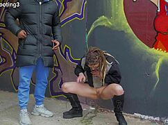 blonde german slut caught fucking bbc doggystyle on barcelona street creampie!