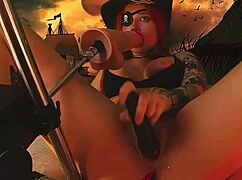 Pirate Girl's Orifices Stuffed with Vibrators for Wild Orgasms