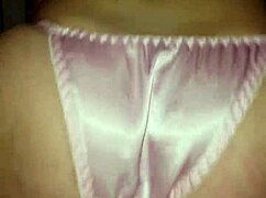 Satin Desire Amateur Flashes Pussy Panties Close