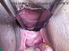 Mature lesbians insert into cervix and fuck pee holes kinky bdsm style.