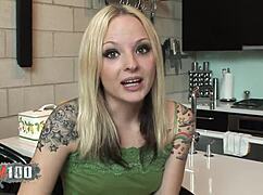 Petite Blonde Teen's Tiny Tits Bounce on Huge Black Cock Deep Anal