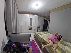 Hey, this housewife pays the tech with her ass while hubby's out