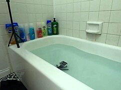 CANDY CRUISE GAGS DEEP ON SKINNY ASIAN COCK IN BATHTUB POOL