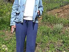 damn this american tourist gapes her pussy with a used dildo