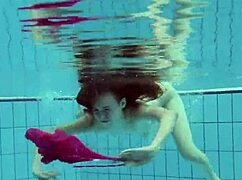 russian teen anna netrebko teases wet in bikini underwater pool swim