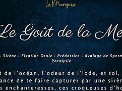 A french mermaid gives underwater blowjob tasting the sea casually narrated