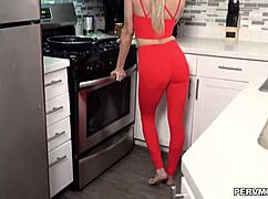 I bend over pushing my milf pussy onto Ike's hard dick for deep pleasure