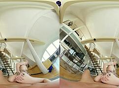 Craving your thick cock, blonde girlfriend rides hard in lingerie