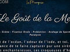 A french mermaid gives underwater blowjob tasting the sea casually narrated