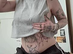 Desperate Goth Girl's Shaved Pussy Dripping as She Fingers to Orgasm Frenzy?