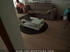Milf chats husband on phone while lover DOGGYSTYLES her roughly