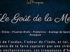 A french mermaid gives underwater blowjob tasting the sea casually narrated