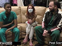 Night shift desperation: Nurse Jewel masturbates to orgasm with dildo backstage