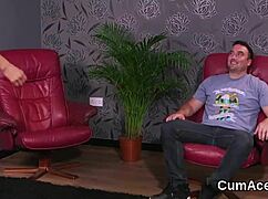 horny model kneels pov blowbang bukkake facial cumshot handjob swallows every drop jizz cum swapping