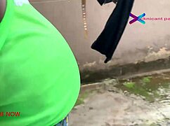 hey gateman watch this horny cheating wife dry clothes then get fucked doggystyle by big black cock creampie squirting