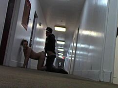 caught 18yo blonde girlfriend nude outdoors flashing before public cock sucking orgasm fuck