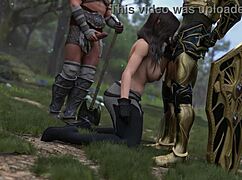two hot girls ride suck big cocks in wild outdoor roleplay game creampie facial