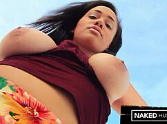 Light Skin Ebony Julie Kay's Big Tits Bounce on BBC!