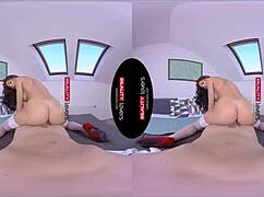 Snow Wild Rides Cock as Horny Latina Milf in Heels and Stockings