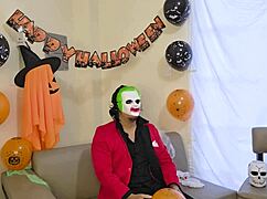 Stepmom stepdaughter stepson rip clothes for halloween threesome fun