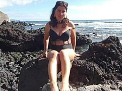 Hey stepmom, your foot fetish on this beach has me hooked!