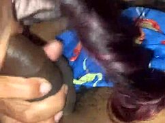 big tits teen wife sneaks deepthroat blowjob on huge black cock behind cuckold hubby