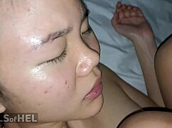 Quick dorm fuck before class with tight college girl's shaved pussy?