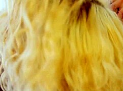 busty blonde dives into erotic lesbian pussy licking fantasy
