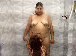 Planned to film her but shower play felt too good to miss.