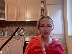 whoa this russian goddess mistress with glasses long nails dominates you financially huge findom fetish!!