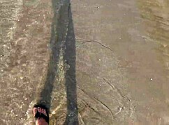 old hairy beach cuckold licks humiliated pussy exibicao outdoor