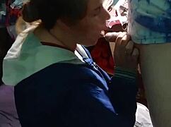 Hot Amateur Emo Chick Sucks Cock Then Gets Fucked Doggy In Thong Panties!