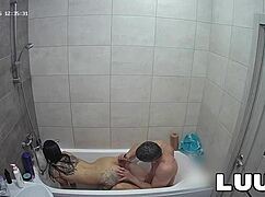 Luuv's Shaving Help Turns into Steamy Sensual Bathroom Performance for Voyeur Eyes