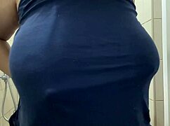 watch this indian desi housewife tease her milky huge boobs on homemade video