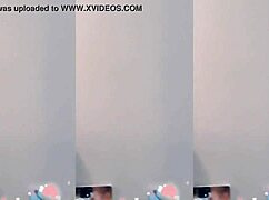 cute chinese girl bounces up and down dancing sexy