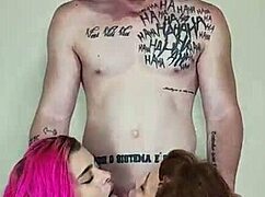 hot bareback threesome girls kissin wet pussies big cocks 😘🍆💦