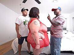 Natalie gets kinky with a split roast, choking on bbc while fat ass takes anal creampie