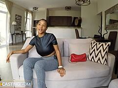 black slut's bubble butt bounces on huge cock doggystyle pov