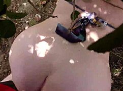 Chubby Blonde Stepdaughter Creampies in Secret Outdoor Spot With Daddy