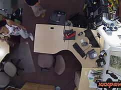 Huge Tits Latina Gets Pounded Hard at Pawnshop in Hidden Cam Spy Action