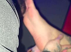 FOOT FETISHIST POUNDS BABE'S SOLES AT SWING CLUB REAL ACTION!