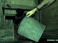 bound beauty gags on cock in nasty bondage before rough hardcore fucking tears her apart