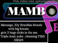 lola morango's brazilian blonde curves handle three huge dicks in wild ass play