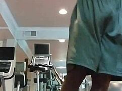 cute brunette roommate poles dances sexy in dorm showing off athletic body