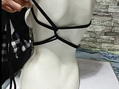 tutorial on tying peruvian bdsm boobs tight