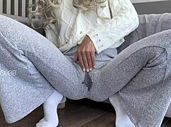 Asian stepdaughter squirts from tight pussy vibrator masturbation closeup