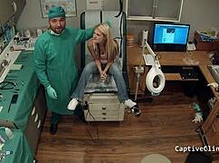 Lesbian torment! Hope Harper Spreads in Latex Gloves at Clinic