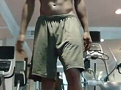 cute brunette roommate poles dances sexy in dorm showing off athletic body