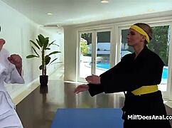 karate guy claims milf's tight asshole as prize for victory
